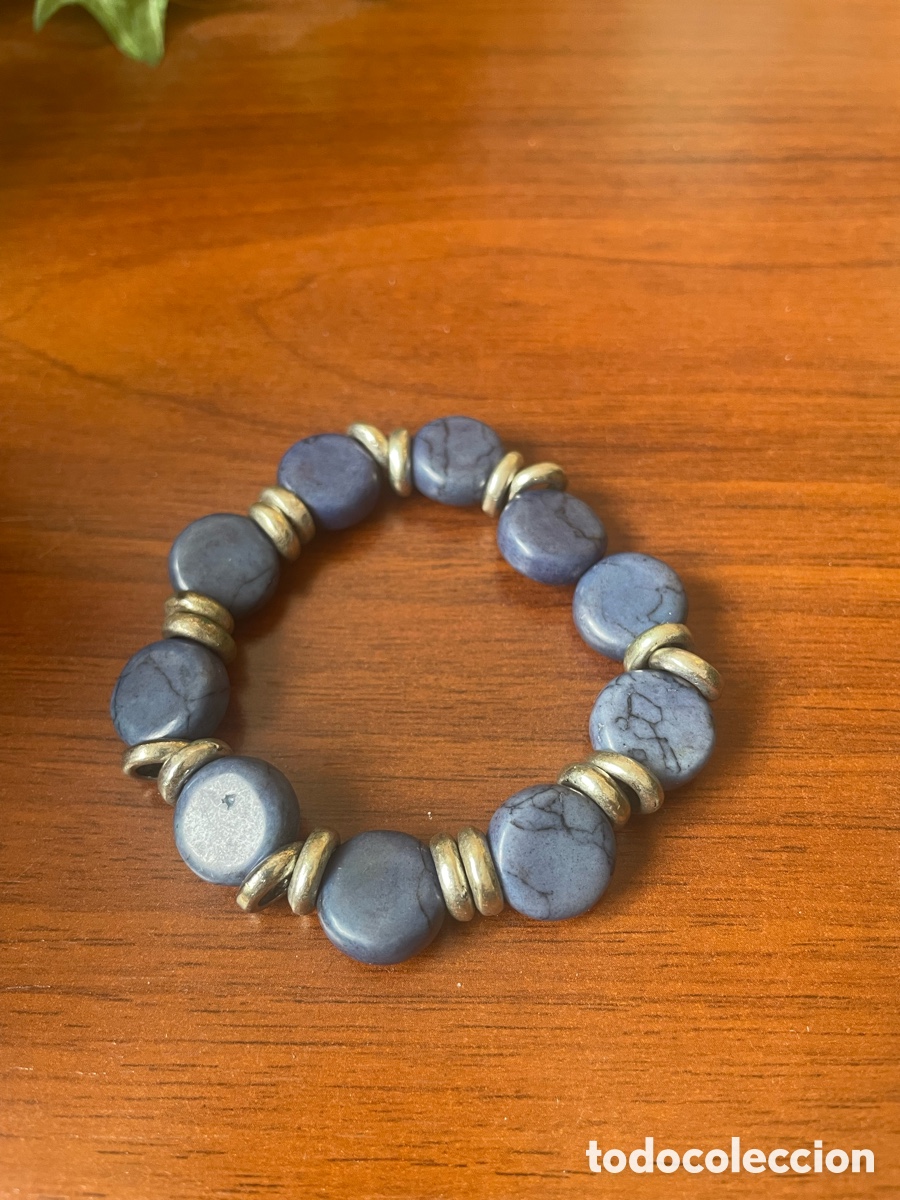 Joyeria: pulsera en piedra de color azul marino