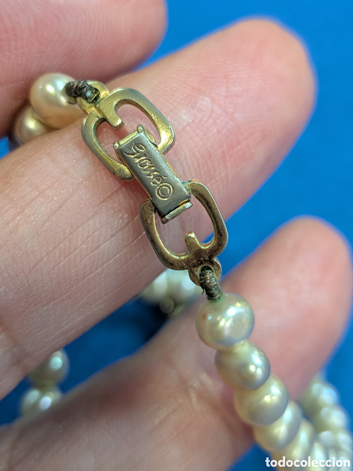 Joyeria: Gargantilla combinada perlas de rio y cuentas doradas. Gross&eacute;. REF-0982 - Foto 3