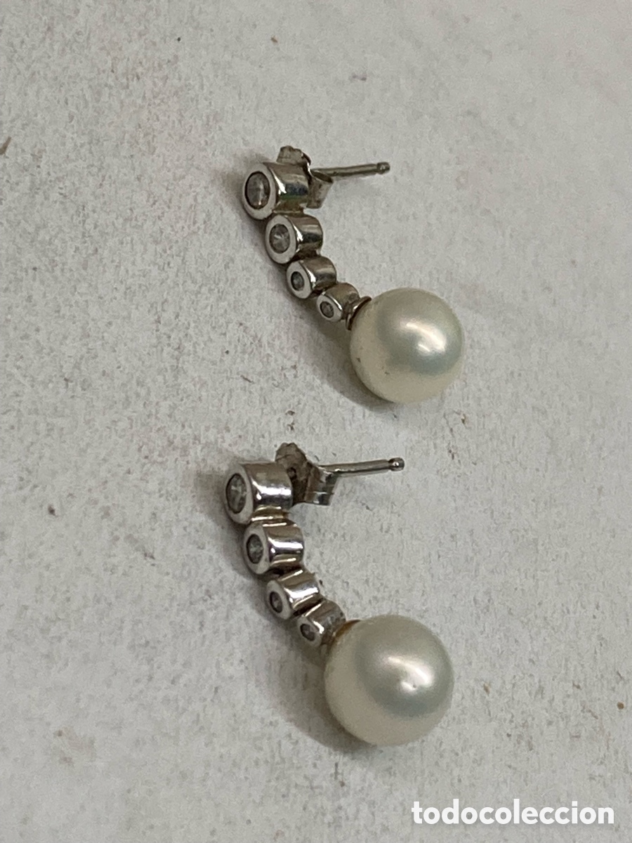 Joyeria: Pendientes de plata y perlas P480
