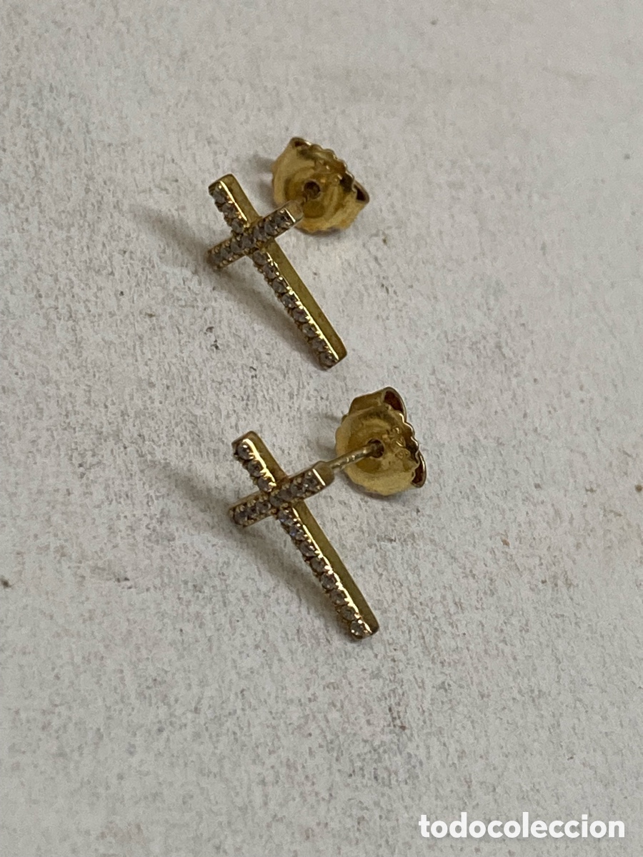 Joyeria: Pendientes de plata cruz P480