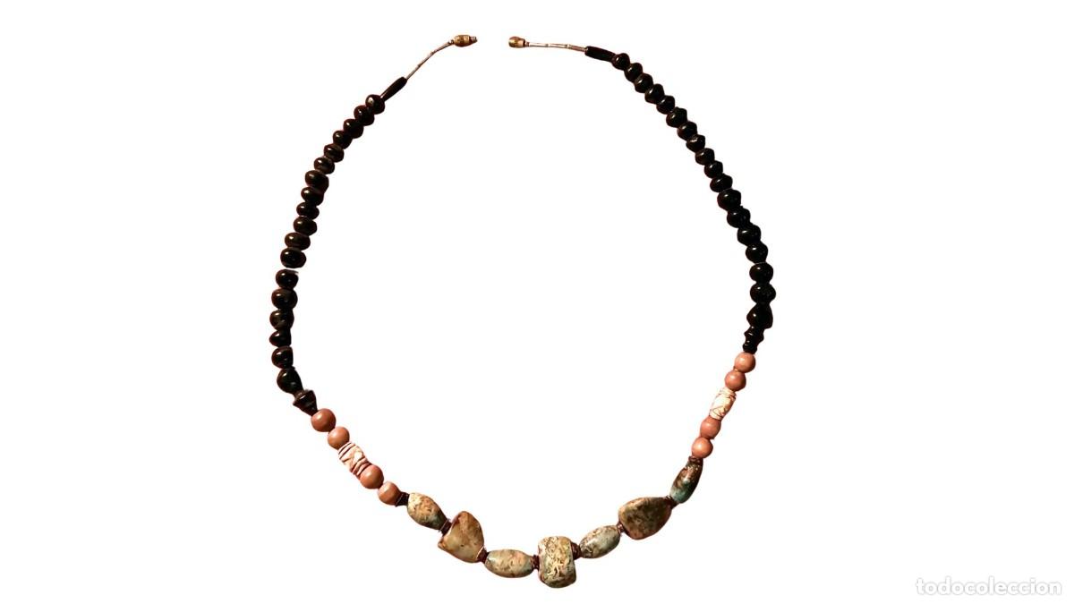 Schmuck: COLLAR &Eacute;TNICO TURQUESA NATURAL &middot; CUENTAS NEGRAS &middot; CORAL/ROSA &middot; JASPE &middot; ESTILO TRIBAL &middot; A&Ntilde;OS 60/70