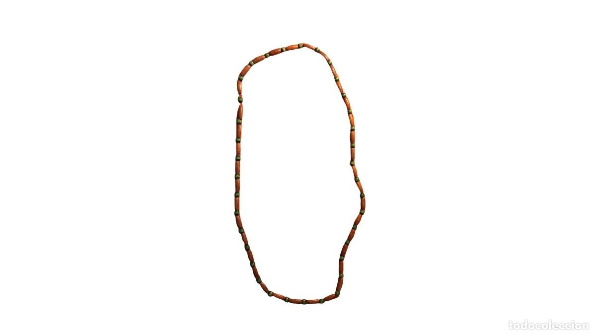 Joyeria: COLLAR ARTESANAL CUENTAS MADERA TERRACOTA &middot; &Eacute;TNICO BOHEMIO &middot; NATURALEZA &middot; A&Ntilde;OS 70/80