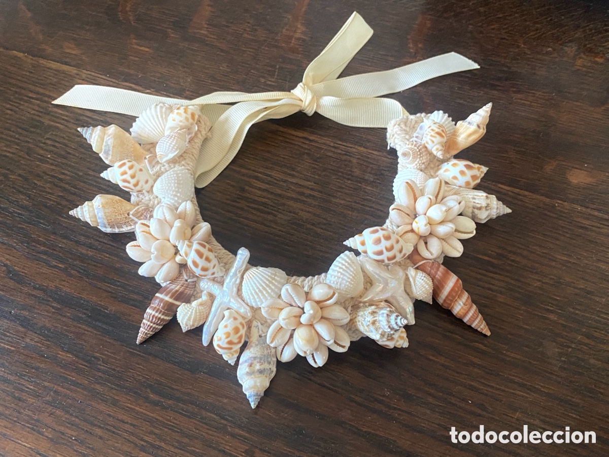 Joyeria: Collar babero vintage conchas marinas