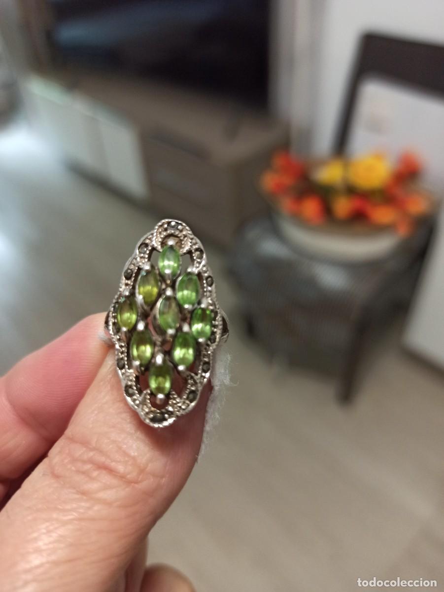 Joyeria: Anillo plata y olivinas