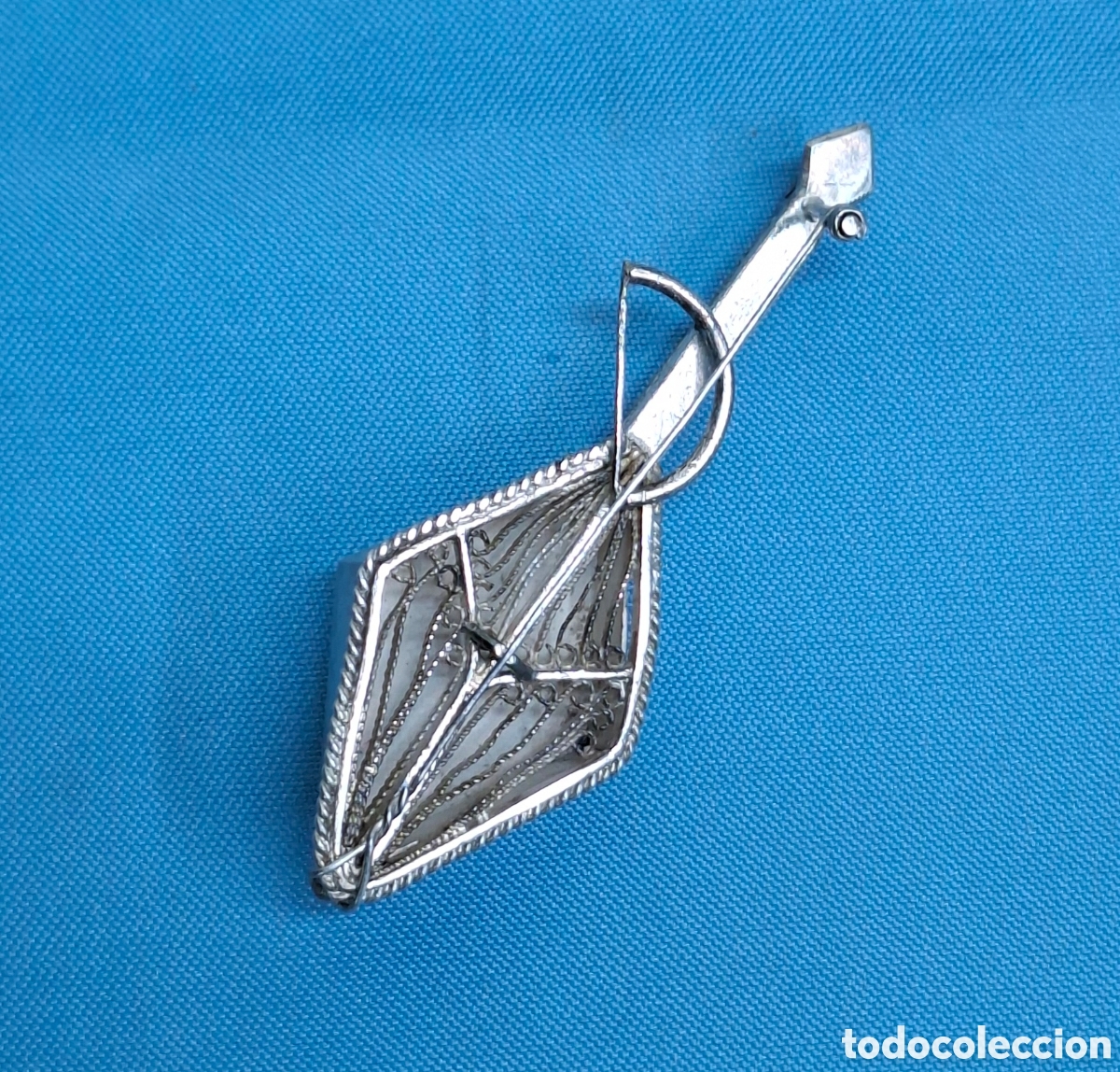Joyeria: Broche antiguo de plata en filigrana - Foto 1