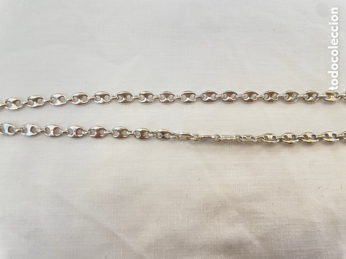 Joyeria: Cadena de plata siglo XX - Foto 3