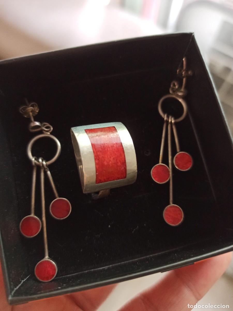 Joyeria: Conjunto plata y coral