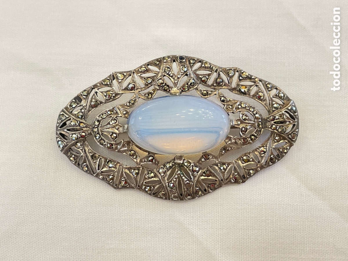 Joyeria: Broche de plata, &oacute;palo y marcasitas - Foto 1