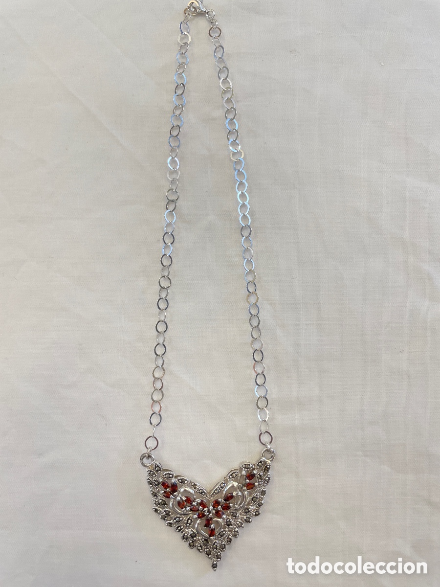 Joyeria: Collar plata, marasitas, granates y espesartina laboratorio