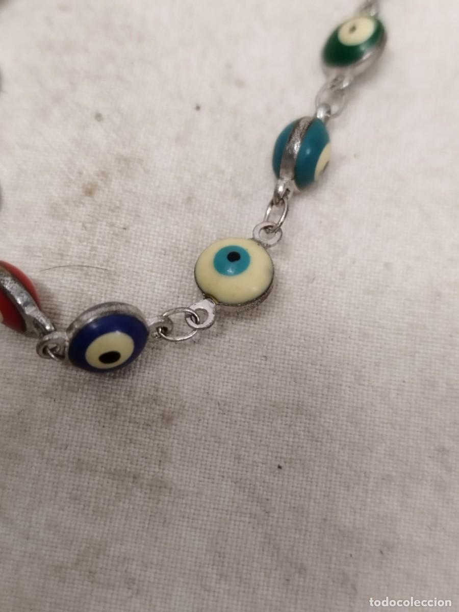 Joyeria: Antiguo collar de cuentas tipo ojos, con cierre a restaurar. - Foto 2