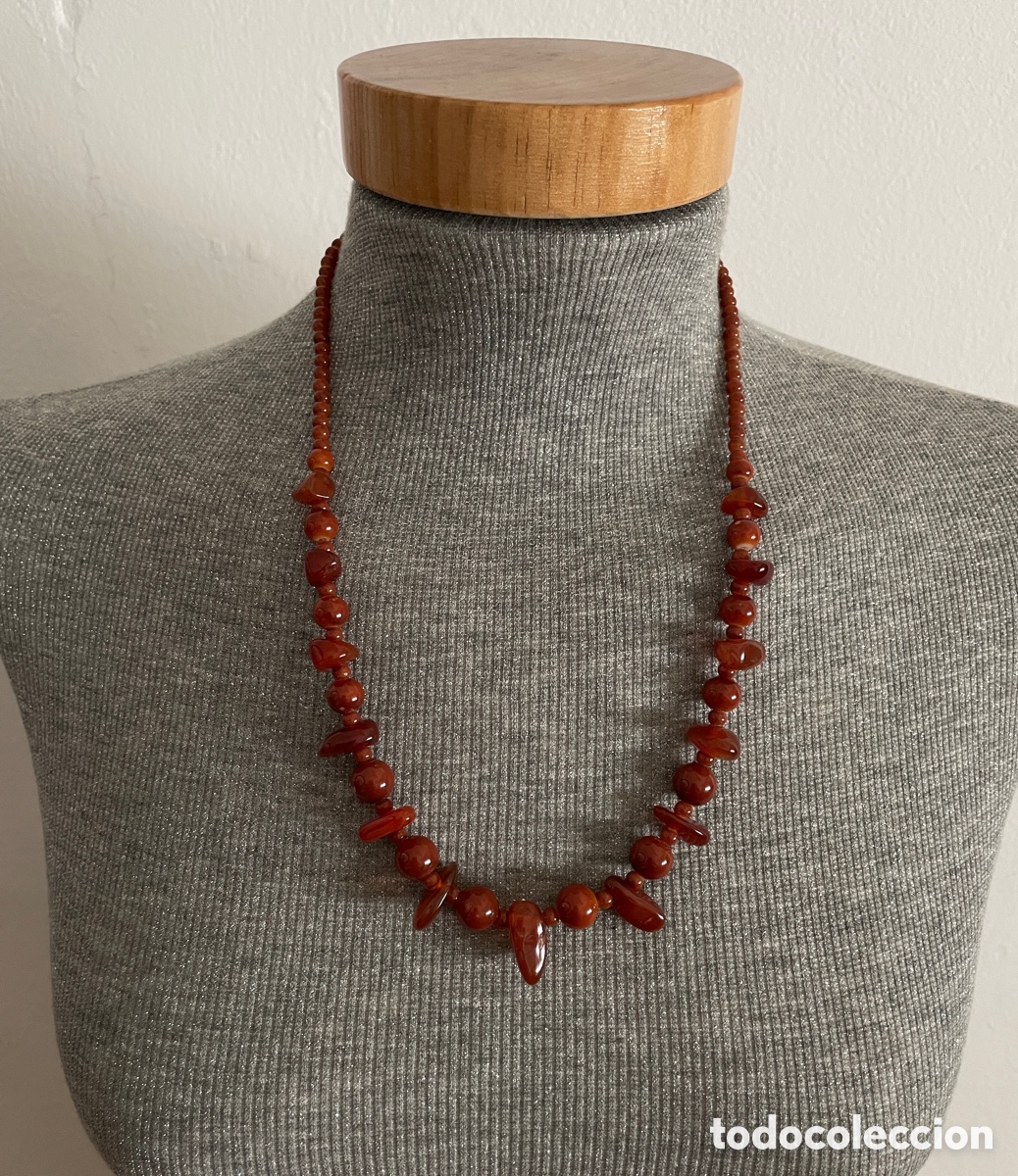 Joyeria: Collar de cornalina con cierre de plata