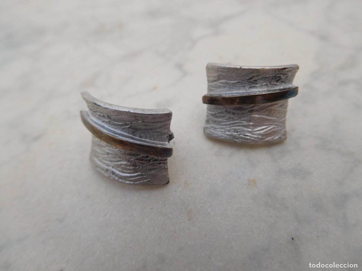 Joyeria: Pendientes de dise&ntilde;o vintage en plata y detalle dorado sin estrenar