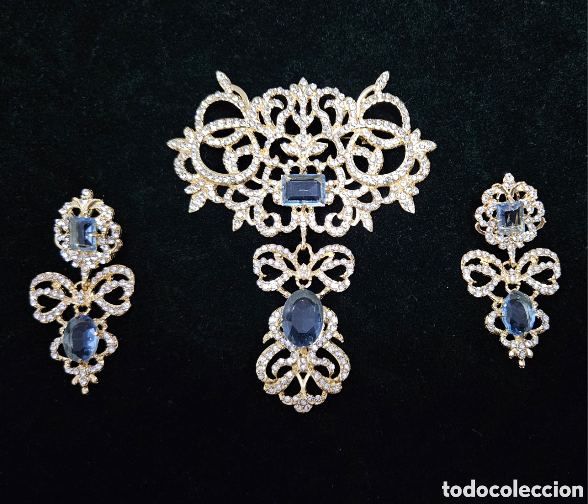 Joyeria: MAGISTRAL CONJUNTO DE BROCHE Y JUEGO DE PENDIENTES