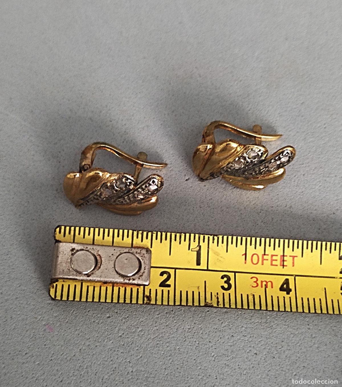 Joyeria: Pendientes de plata de ley con circonitas y ba&ntilde;o de oro. - Foto 4