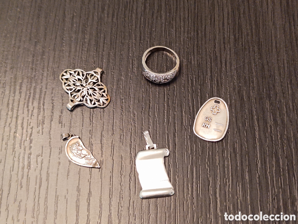 Joyeria: Lote Antiguos Colgantes y Anillos Plata