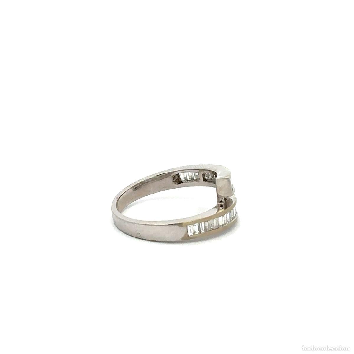 Joyeria: Anillo Cruzado de Oro Blanco y Diamantes. - Foto 4