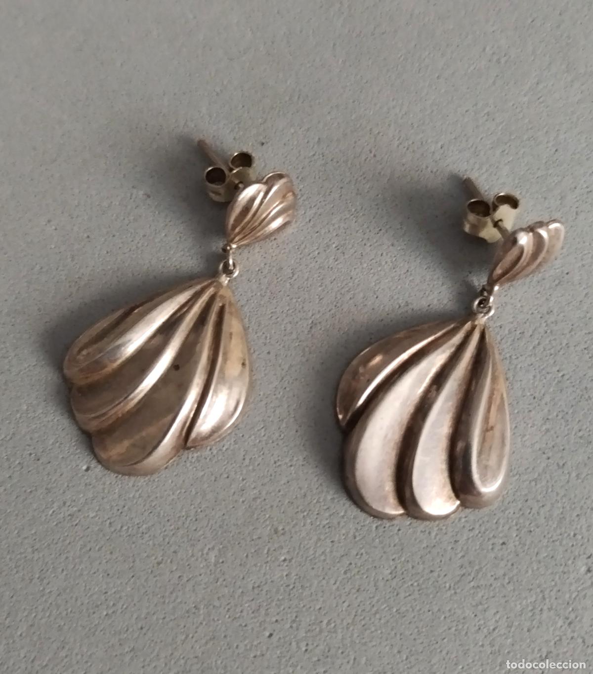 Joyeria: Pendientes de plata de ley, cierre de presi&oacute;n.