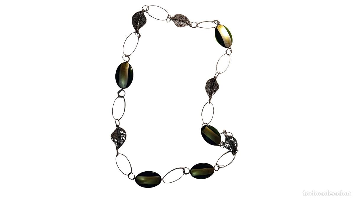 Joyeria: COLLAR CADENA ESLABONES OVALADOS &middot; PLATEADO &middot; A&Ntilde;OS 90/2000 &middot; &Eacute;TNICO SOFISTICADO
