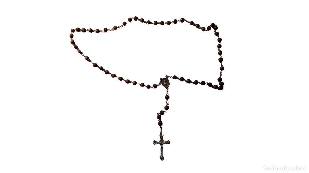 Joyeria: ROSARIO MADERA BARNIZADA &middot; CRUZ CON CRISTO &middot; MEDALLA SAGRADO CORAZ&Oacute;N &middot; CADENA METAL &middot; A&Ntilde;OS 60/70/80