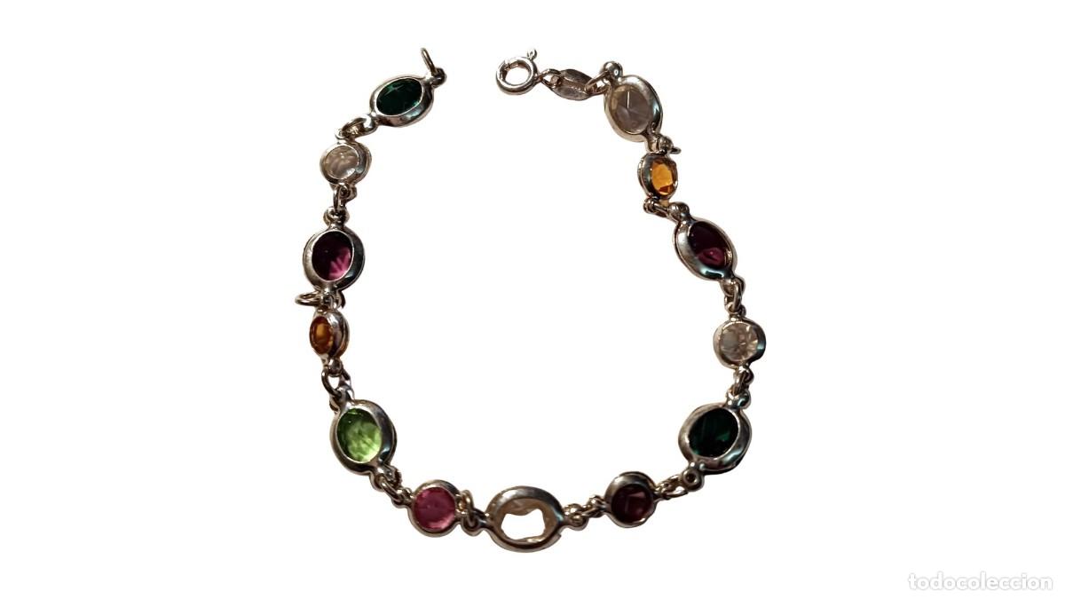 Joyeria: PULSERA MULTICOLOR PIEDRAS NATURALES FACETADAS &middot; ESMERALDA &middot; CITRINO &middot; RODOLITA &middot; PERIDOTO &middot; 80/90
