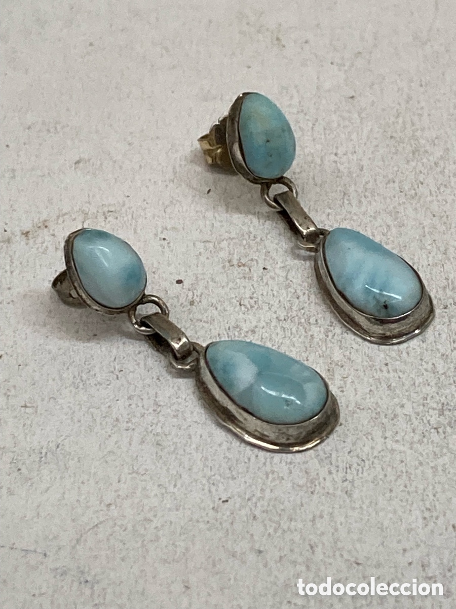 Jewelry: Pendientes de plata y turquesa P482