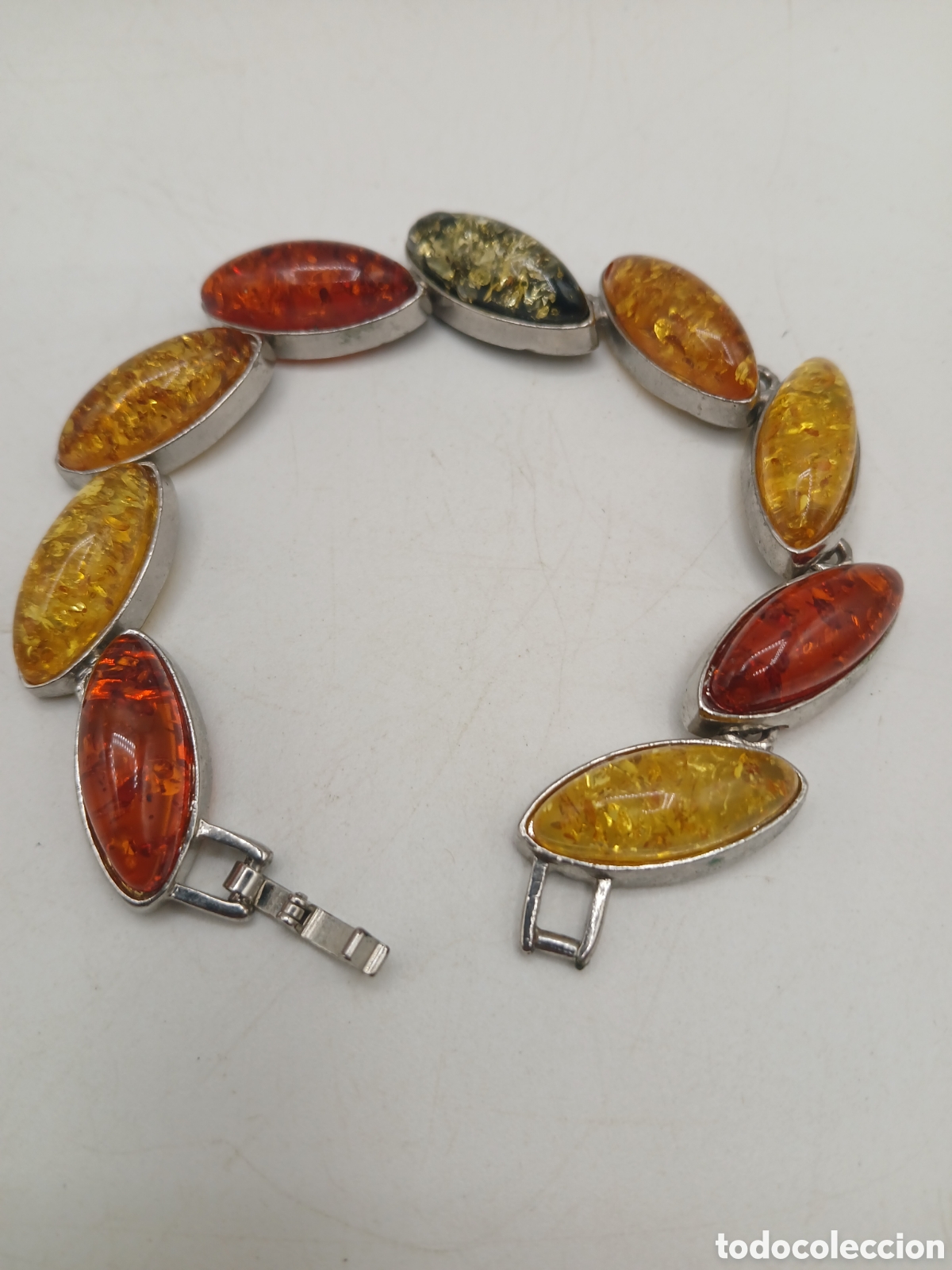 Joyeria: Pulsera metal plateado y &aacute;mbar - Foto 1