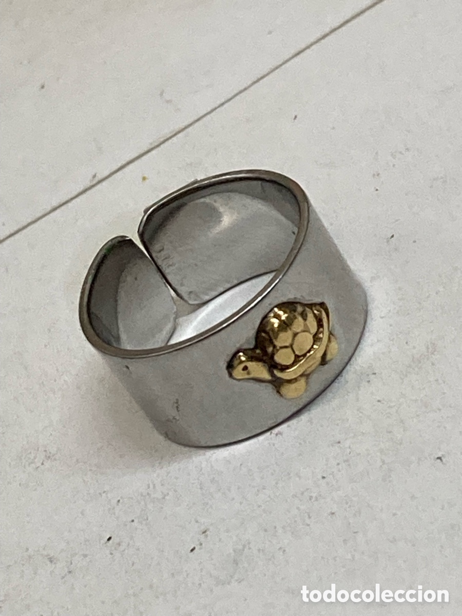 Joyeria: Anillo de acero y oro S486