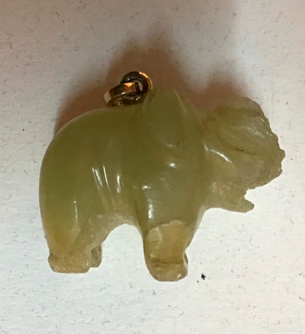 Joyeria: ELEFANTE DE JADE CON ANILLA DE ORO, COLGANTE