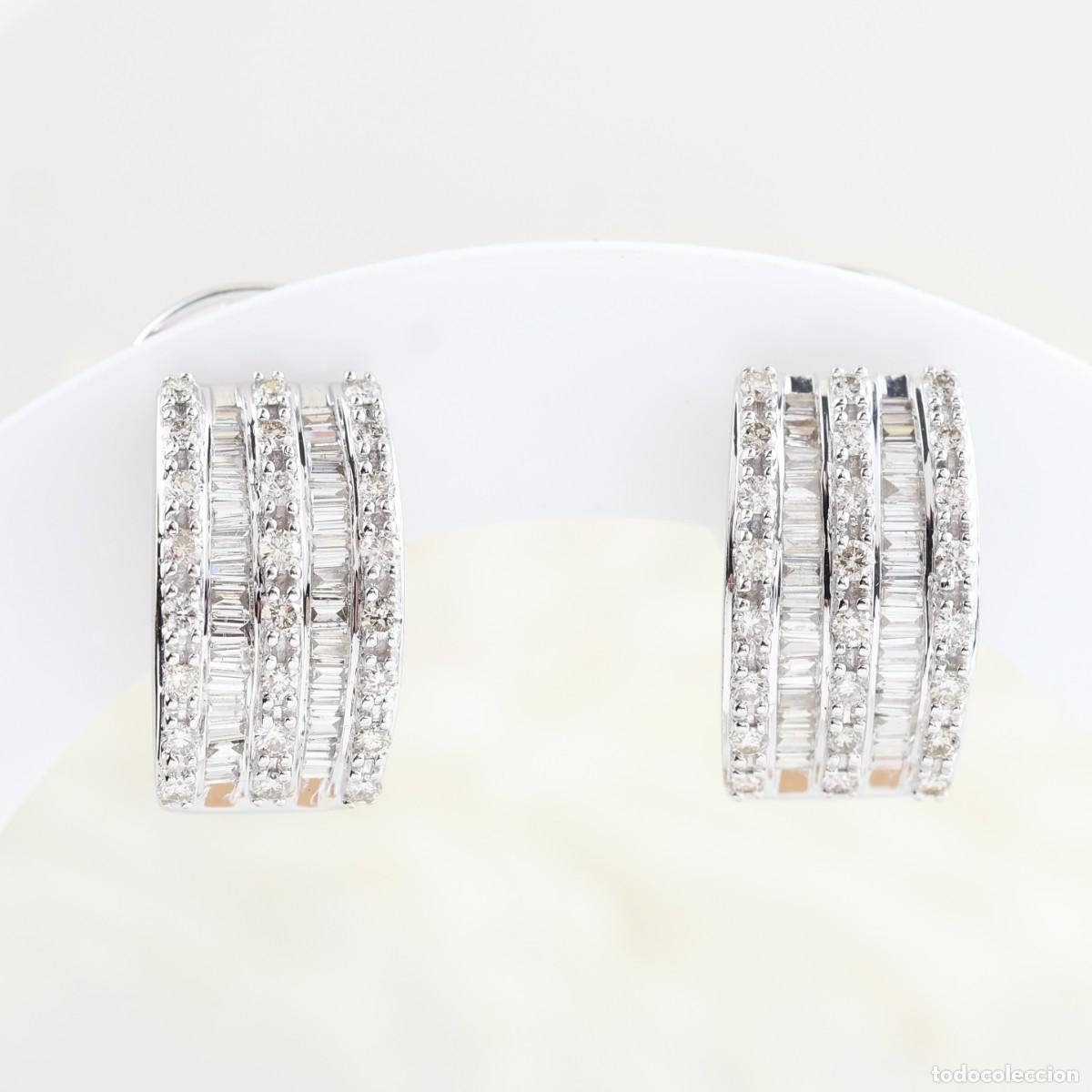 Joyeria: Pendientes oro blanco de 18 quilates con diamantes naturales - 1,17 ct.