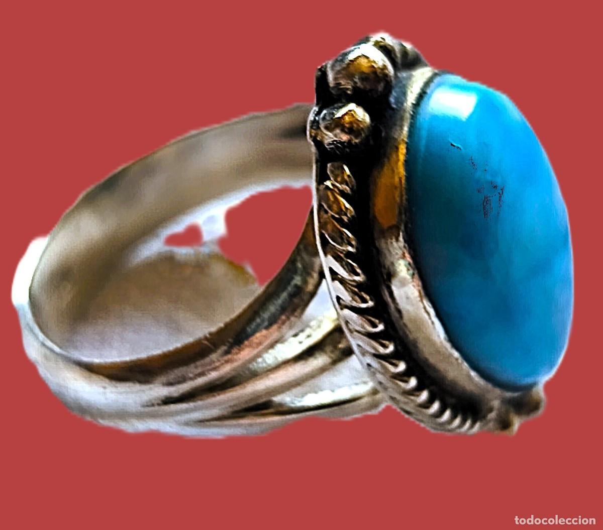 Joyeria: Anillo Plata de ley y Piedra Larimar
