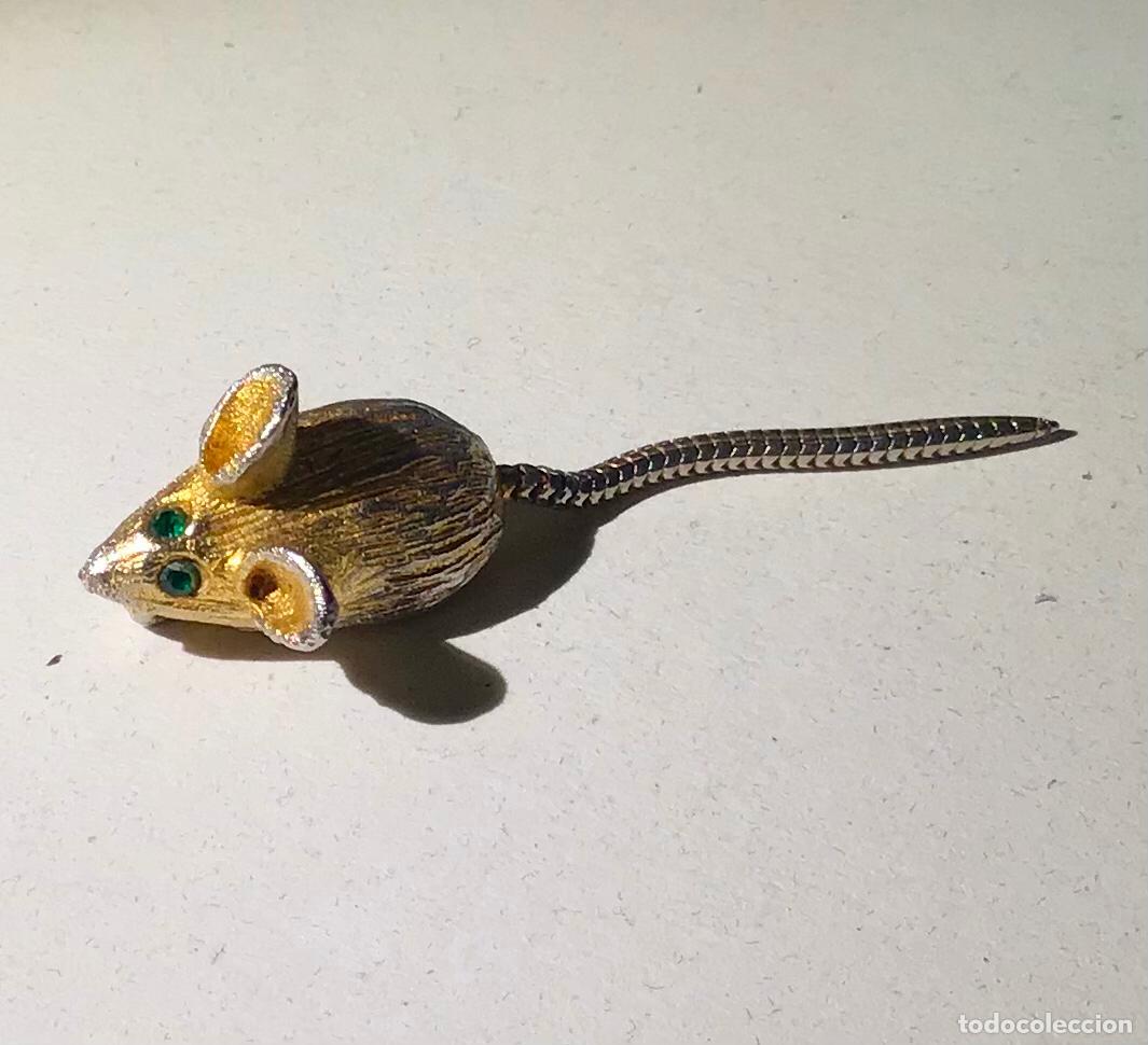 Joyeria: BROCHE DORADO y CRISTAL, RATA - Foto 2