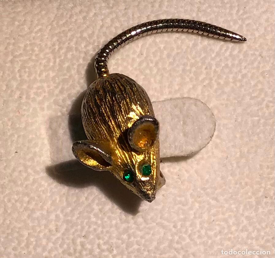 Joyeria: BROCHE DORADO y CRISTAL, RATA