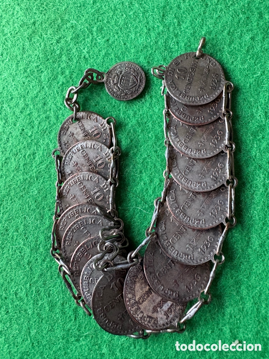 Joyeria: Antigua pulsera de monedas