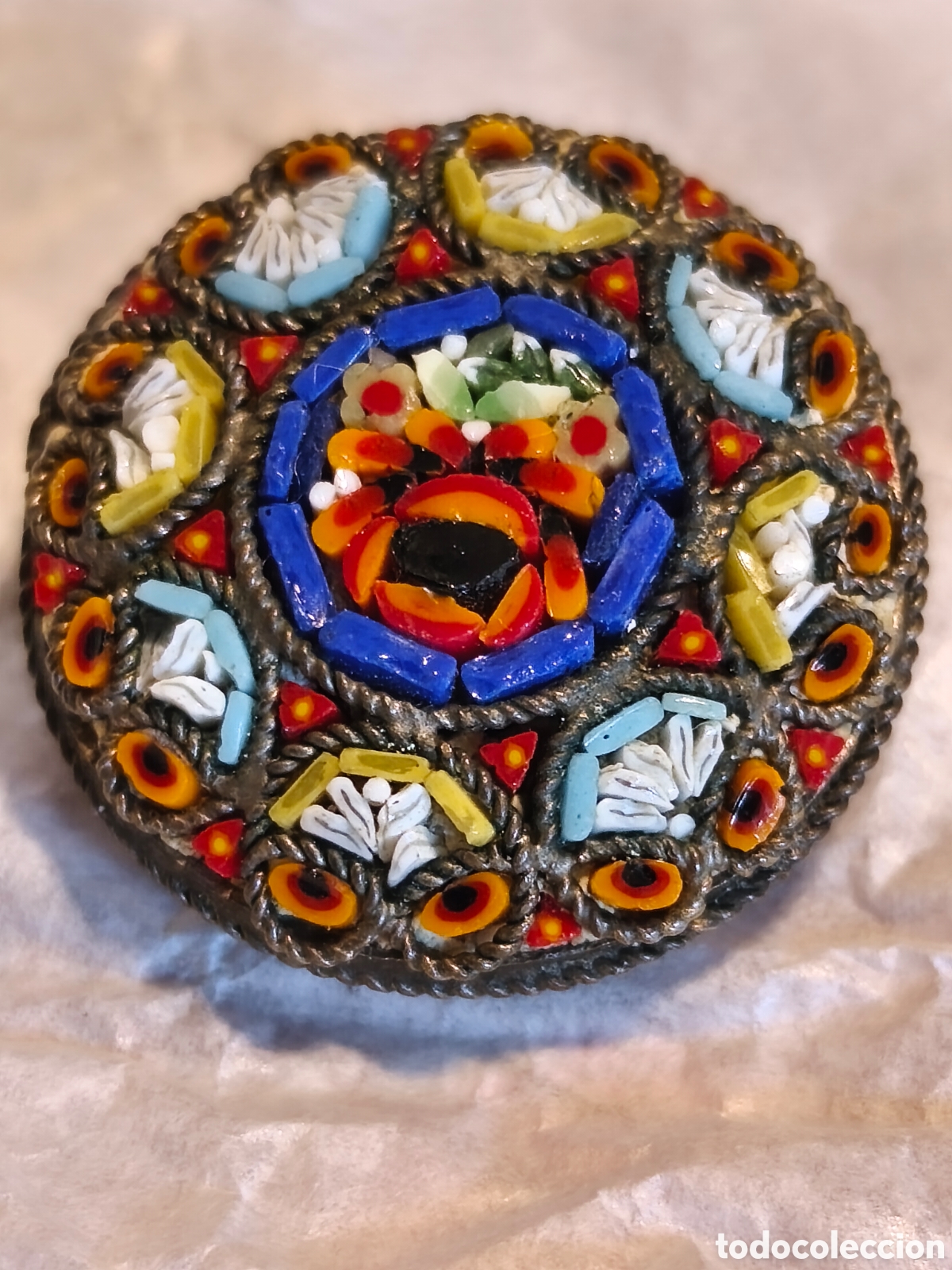 Joyeria: Vintage broche de micromosaicos fabricado en Italia