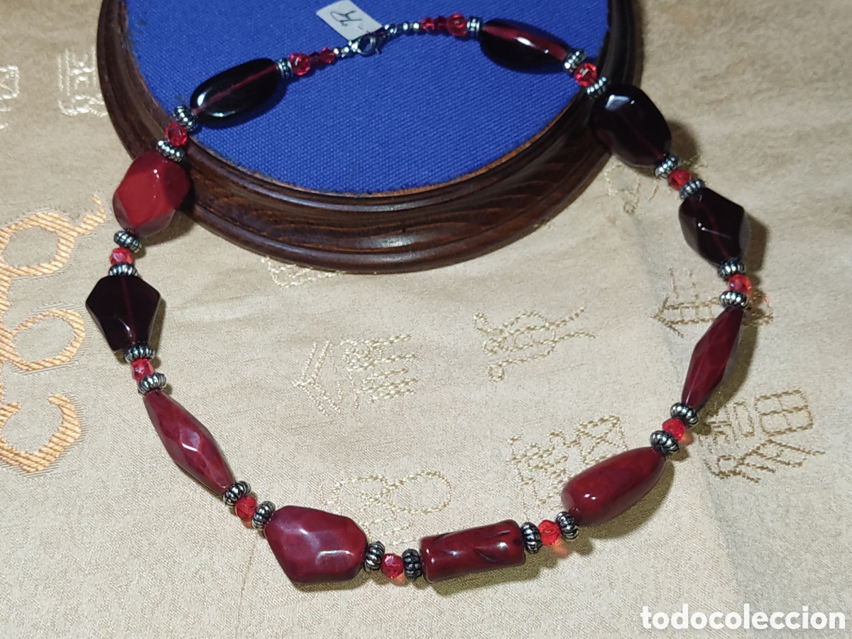Joyeria: Collar de piezas de baquelita o pasta.Vintage. *R*