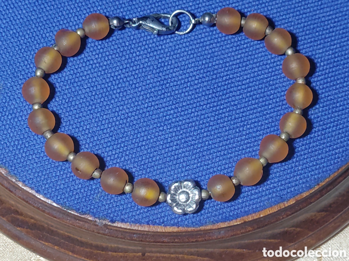 Joyeria: Pulsera Vintage de cristal color &aacute;mbar