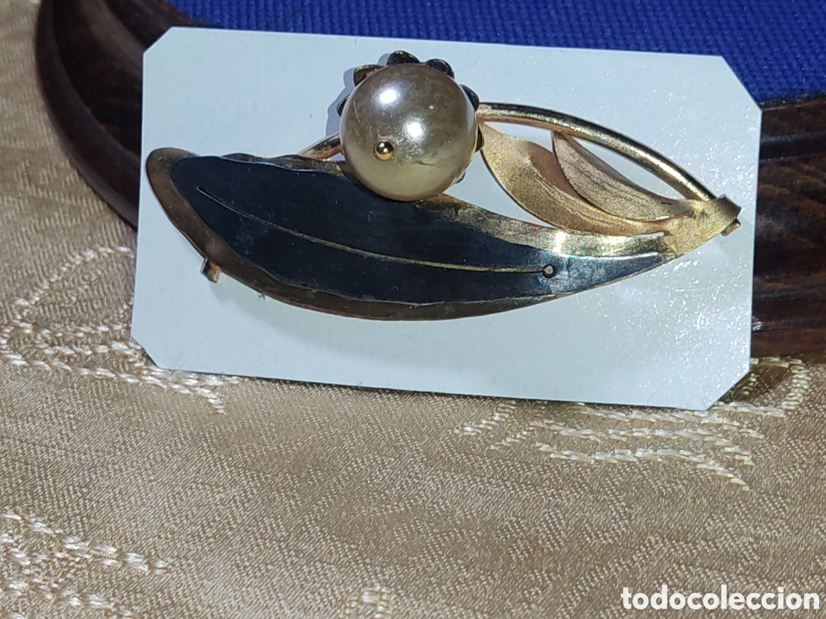 Joyeria: Broche Art Deco & hoja con perla. - Foto 2