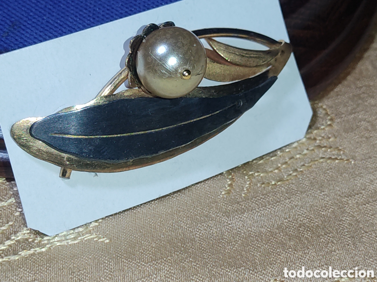 Joyeria: Broche Art Deco & hoja con perla. - Foto 3
