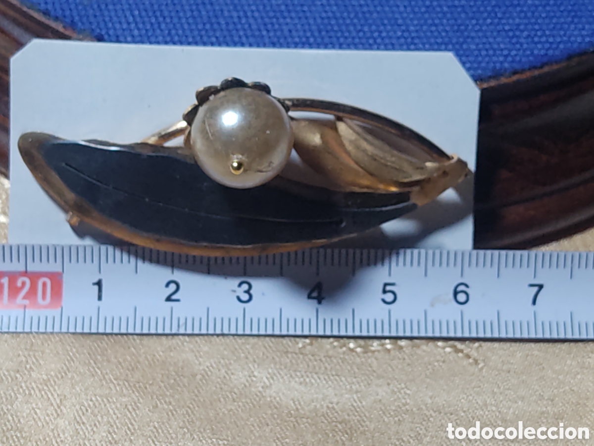 Joyeria: Broche Art Deco & hoja con perla. - Foto 4