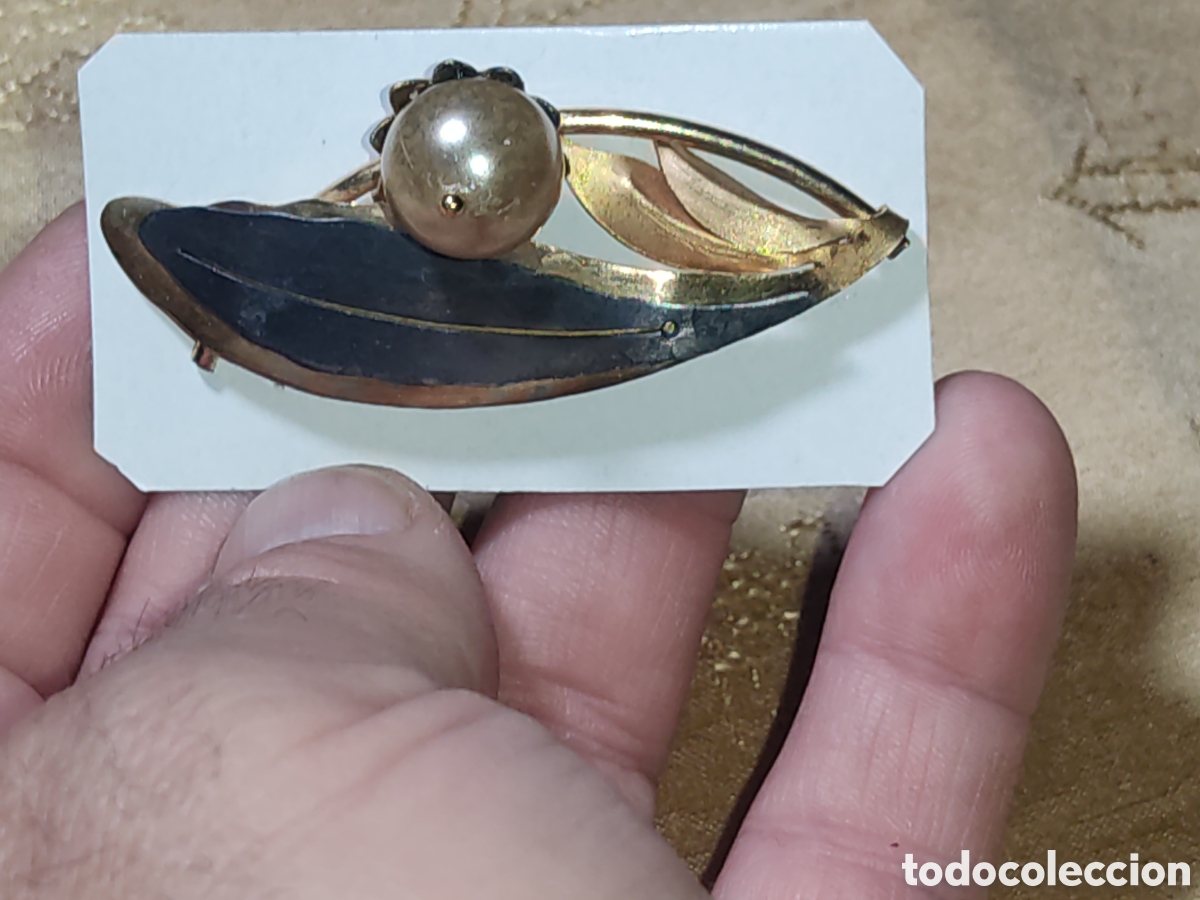Joyeria: Broche Art Deco & hoja con perla. - Foto 5