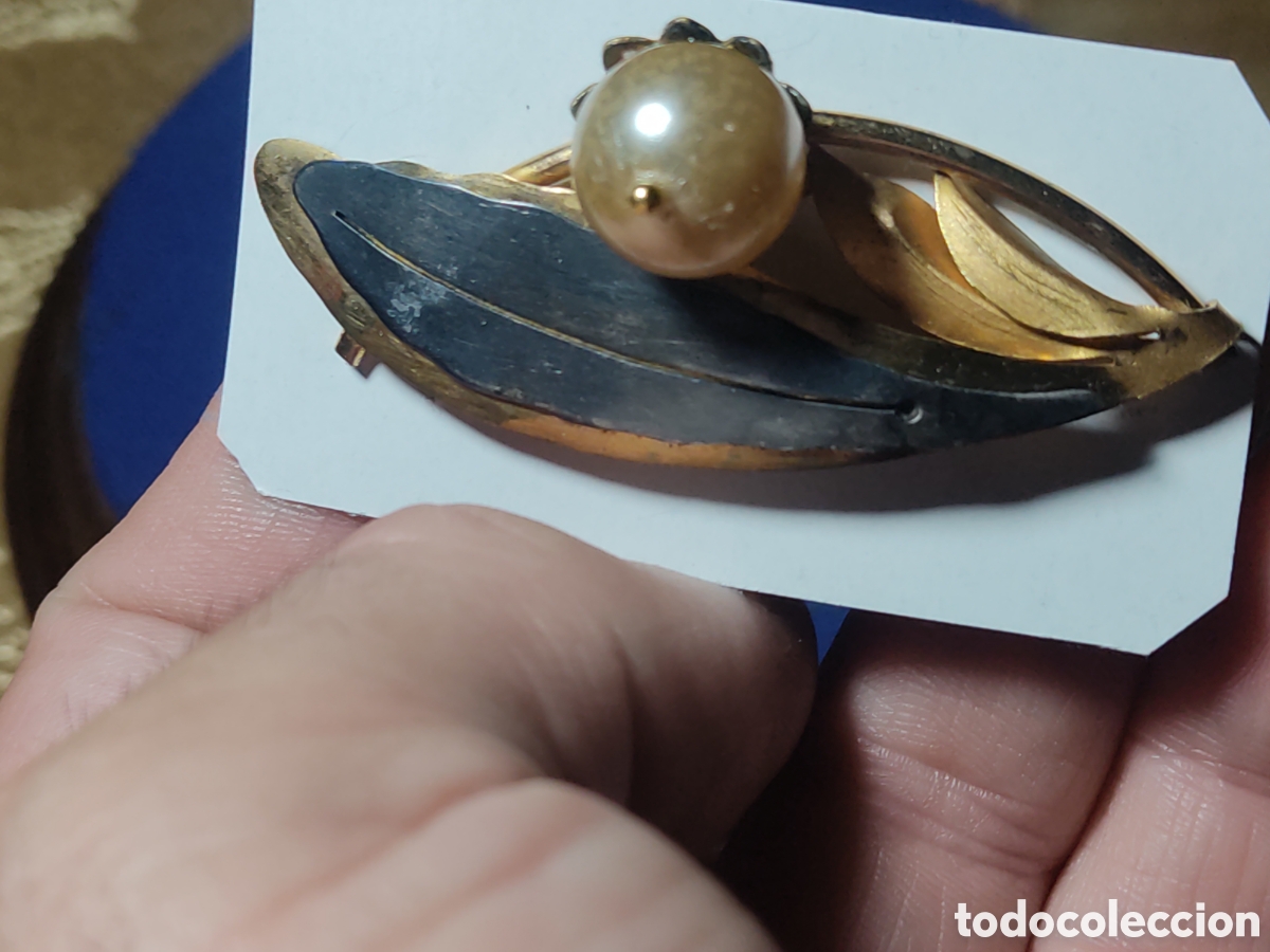 Joyeria: Broche Art Deco & hoja con perla. - Foto 1