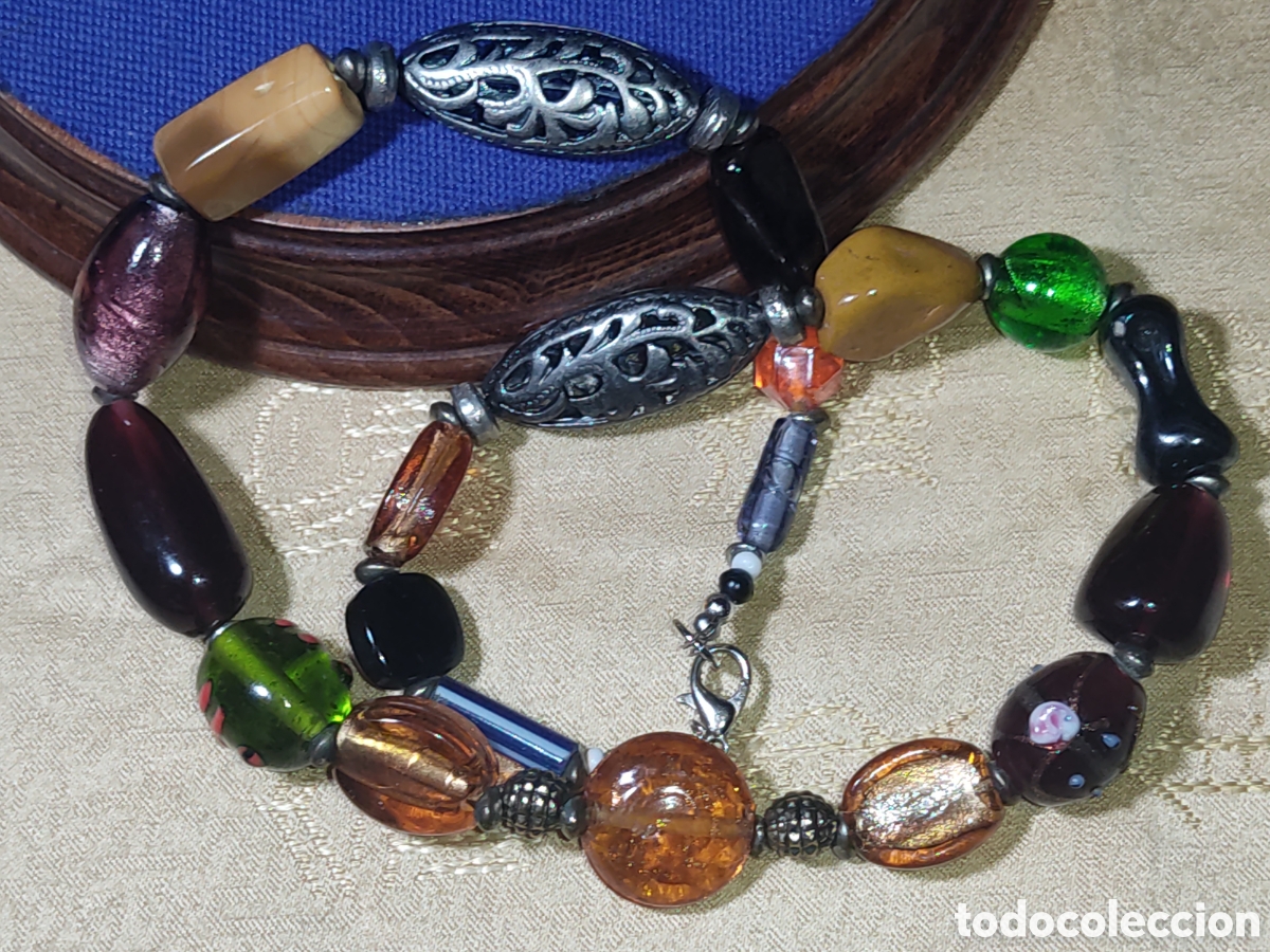 Joyeria: Collar de piezas de cristal de Murano variado.Vintage. - Foto 8