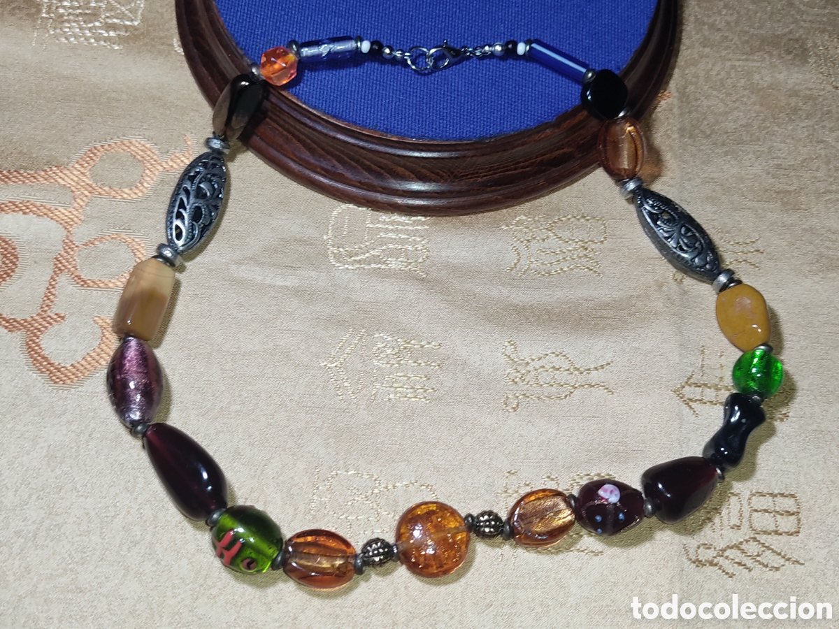 Joyeria: Collar de piezas de cristal de Murano variado.Vintage.