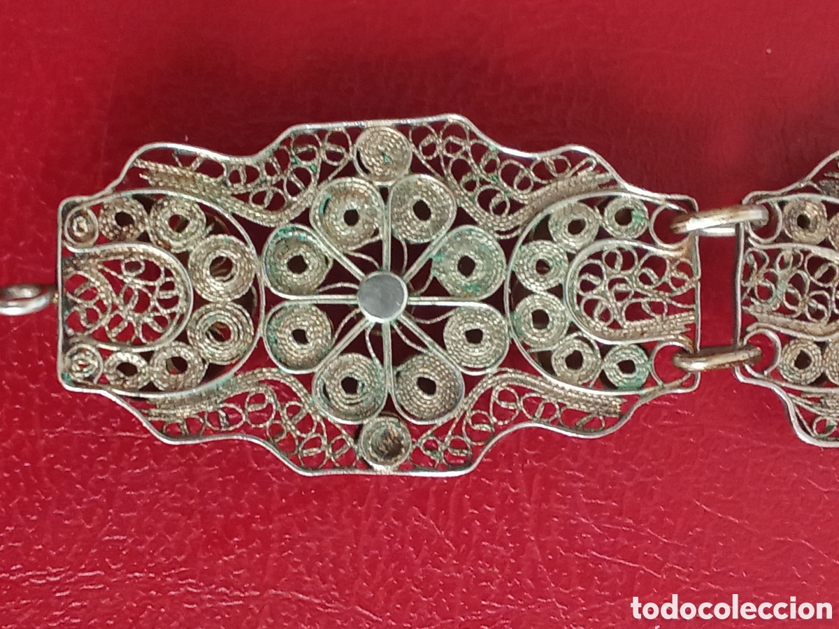 Joyeria: Preciosa pulsera PLATA ,filigrana y perlas antigua JMJ