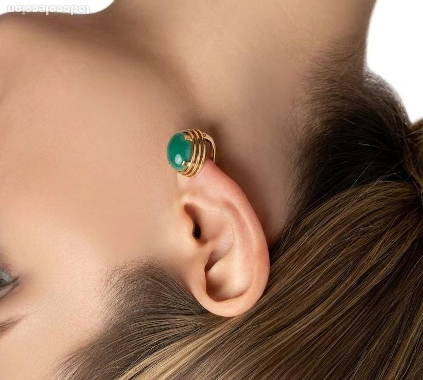 Joaillerie: Elegantes Pendientes de Oro macizo 18kt con Cabujones de Amazonita &ndash; Dise&ntilde;o Atemporal