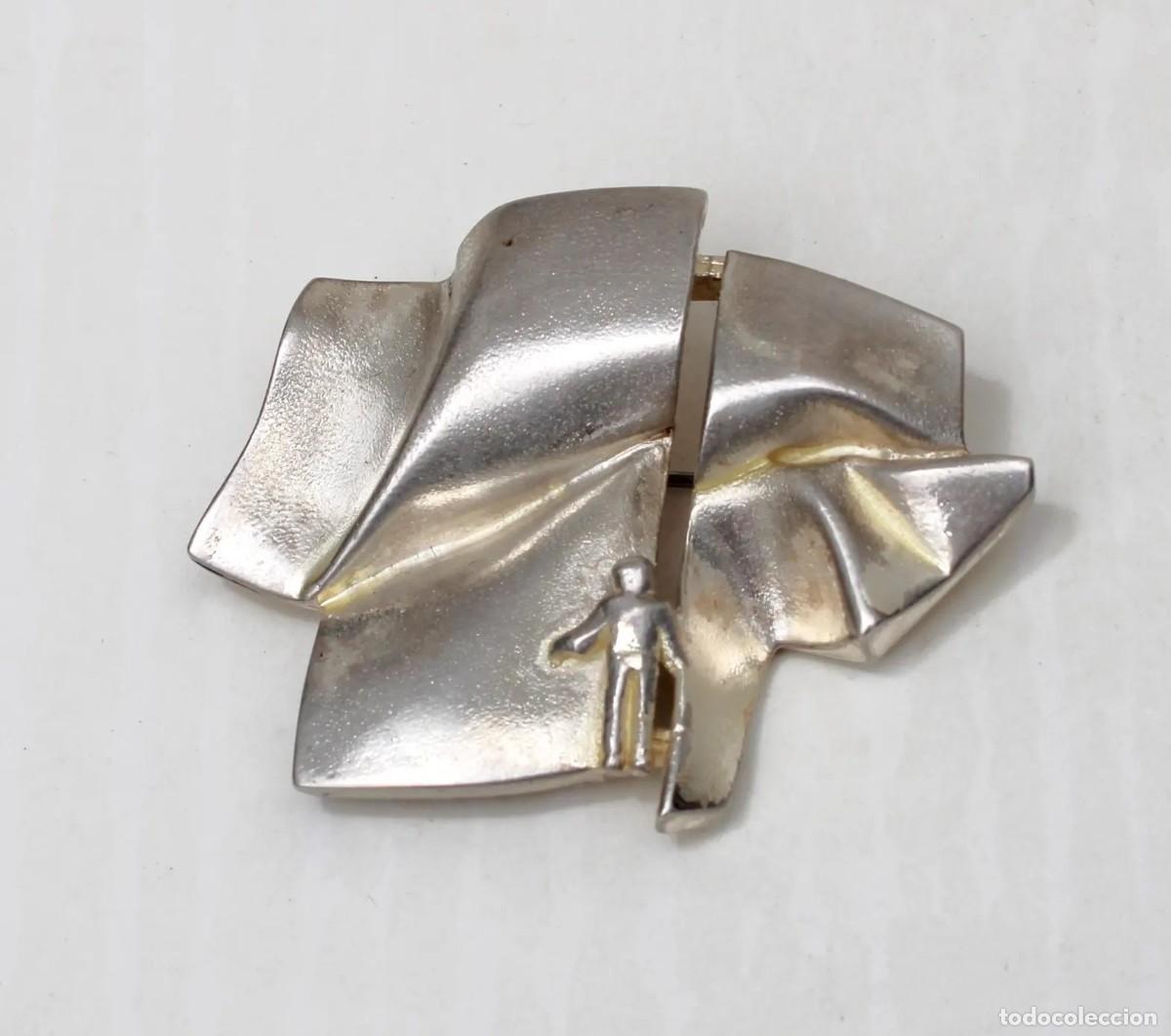 Joyeria: Lapponia broche modernista de plata de ley &laquo;Stranger in lo&raquo; 1981 de Bj&ouml;rn Weckstr&ouml;m Finlandia.