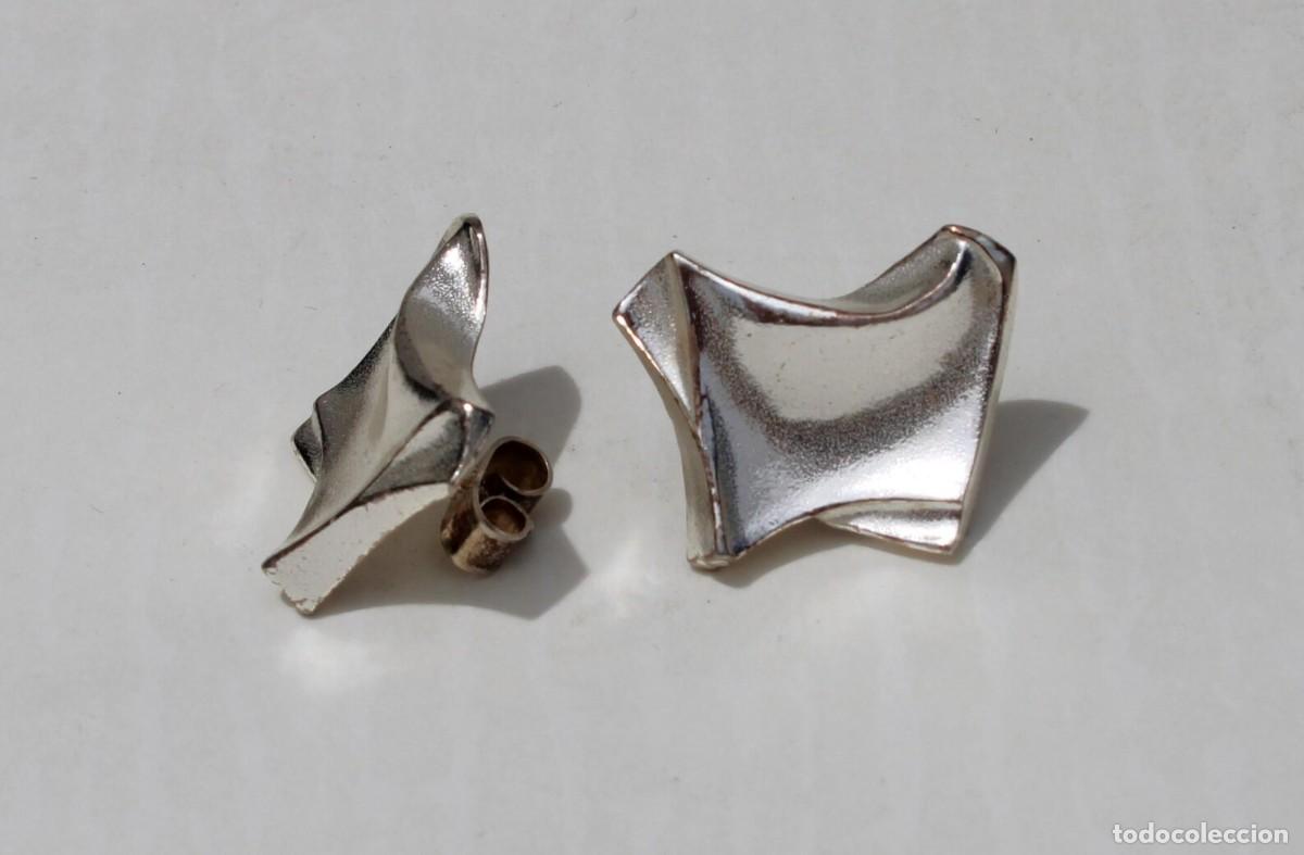 Joyeria: Lapponia pendientes de plata de ley modernistas 1988 Finlandia