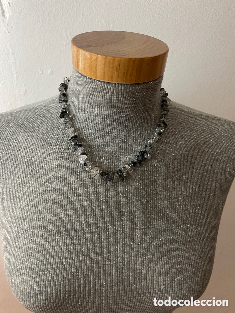 Joyeria: Collar de cuarzo turmalina con cierre de plata