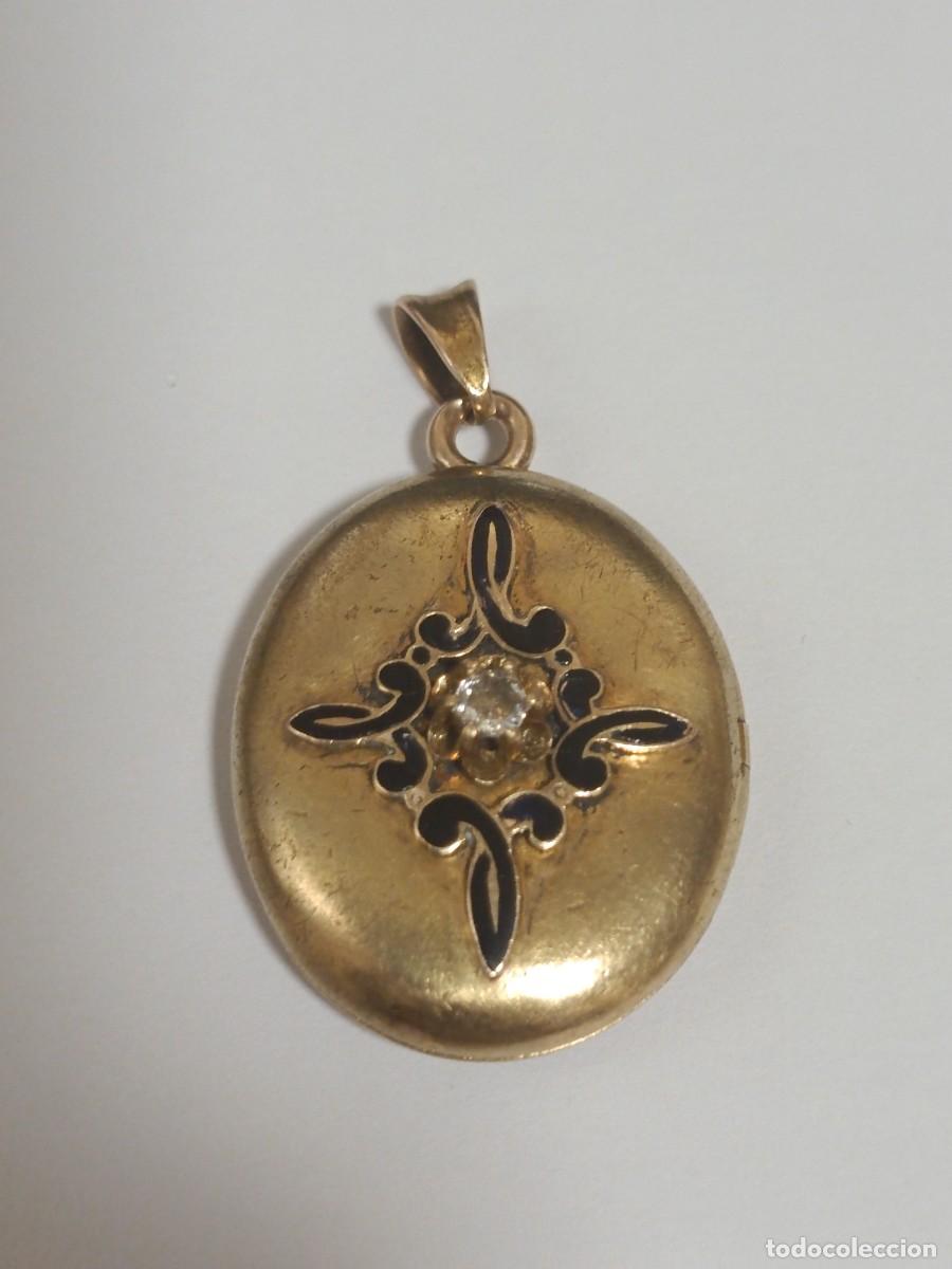 Joyeria: Colgante de oro macizo siglo XIX porta fotos
