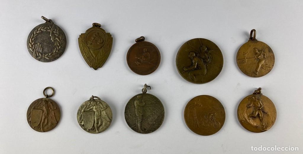 Joyeria: LOTE DE 10 MEDALLAS DEPORTIVAS inicios del Siglo XX